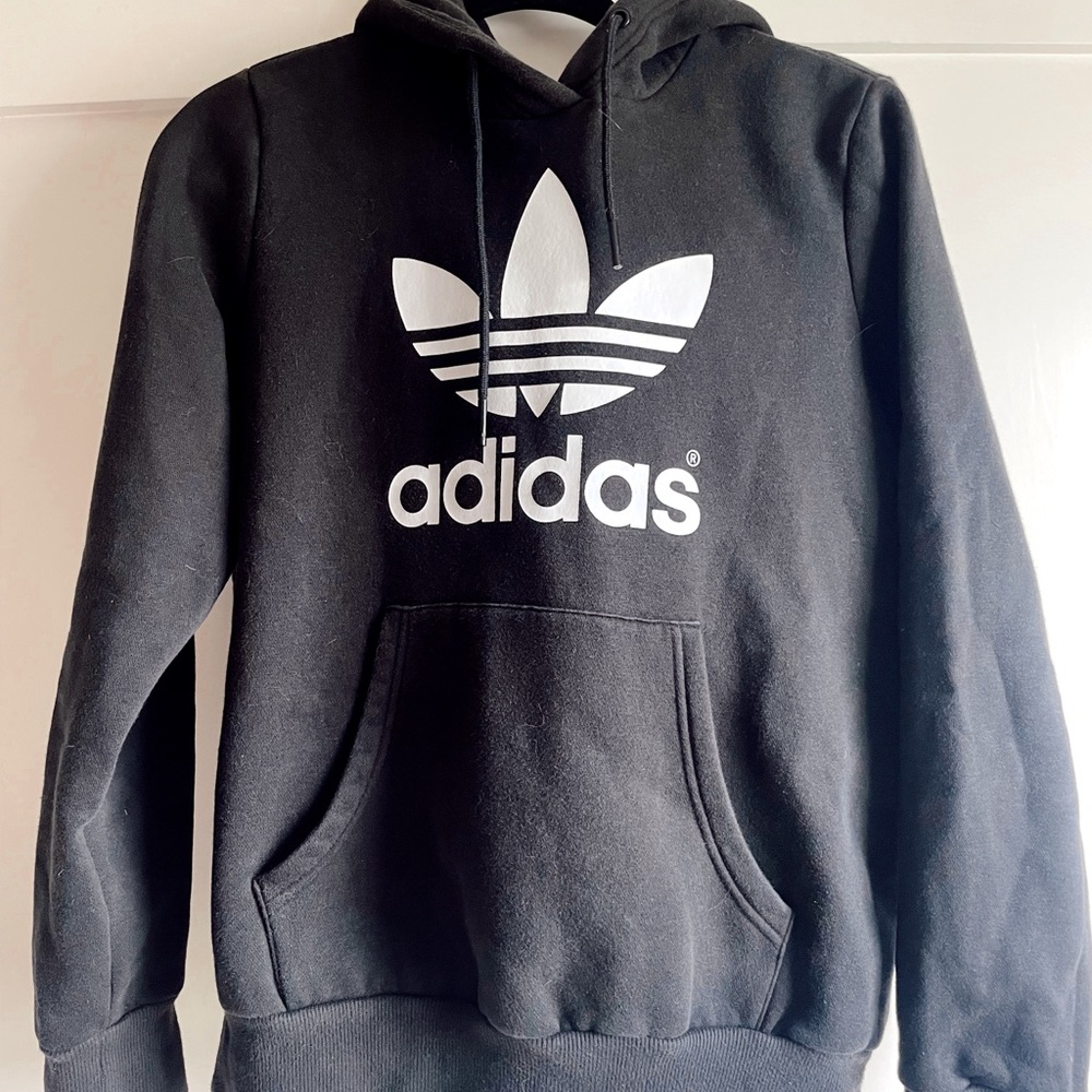 vintage black adidas logo hoodie